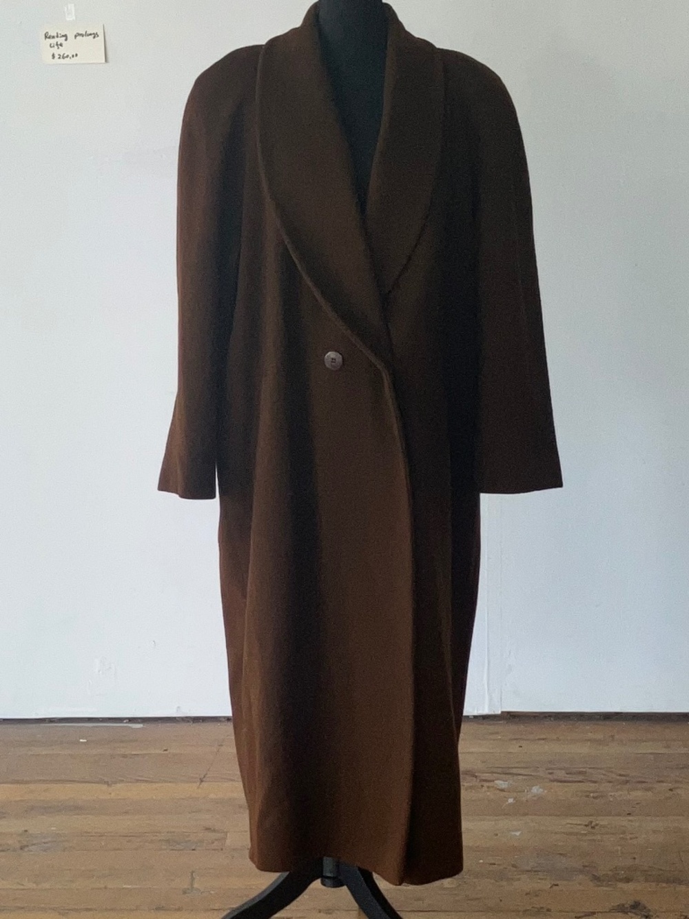 Chocolate brown, long wool coat
